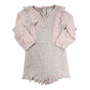 Mia Joy girls pink ruffle romper one piece outfit size 4